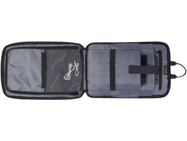 Mochila portátil Rise en poliéster reciclado certificado GRS Negro intenso detalle 5