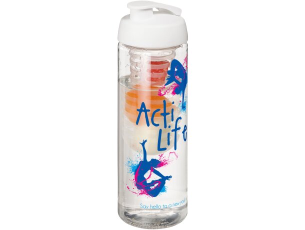 H2O Active® Vibe Bidón e infusor con tapa Flip de 850 ml Transparente/blanco detalle 3