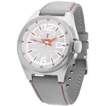 Reloj de pulsera con correa de piel de colores personalizado gris Reloj de pulsera con correa de piel de colores personalizado gris