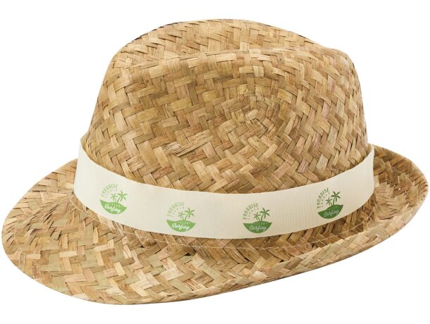 Sombrero de paja Pricus natural con banda personalizable Natural/natural detalle 20