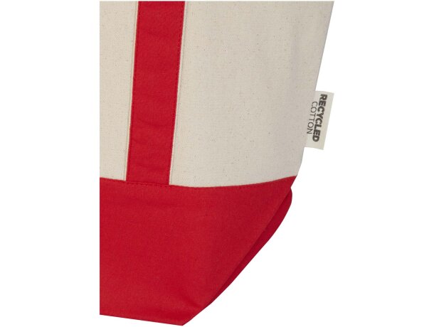 Bolsa tote mini algodón reciclado certificado GRS 320 g/m² Sam Rojo/natural detalle 12
