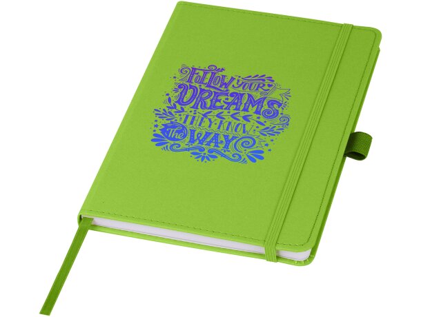 Libreta tapa dura plástico oceánico reciclado Thalaasa FSC Verde manzana detalle 25