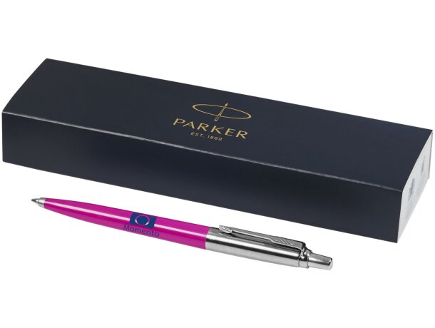 Estuche de bolígrafo promocional elegante Parker para grabar Magenta/plateado detalle 27