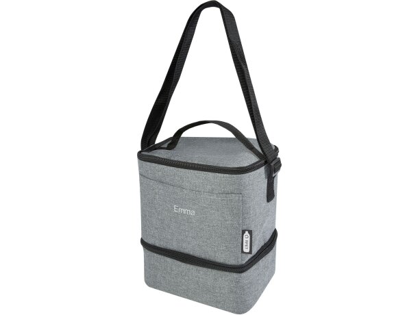 Bolsa térmica con bandolera ajustable personalizada políester reciclado Tundra Gris mezcla detalle 1