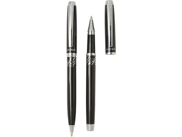 Set de bolígrafo y rollerball Rivulet Negro intenso detalle 6