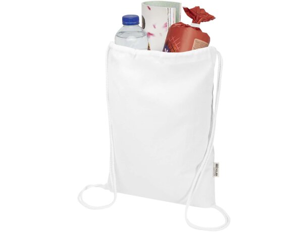 Bolsa con cuerdas Peru Blend de algodón reciclado GRS 5L Blanco detalle 13
