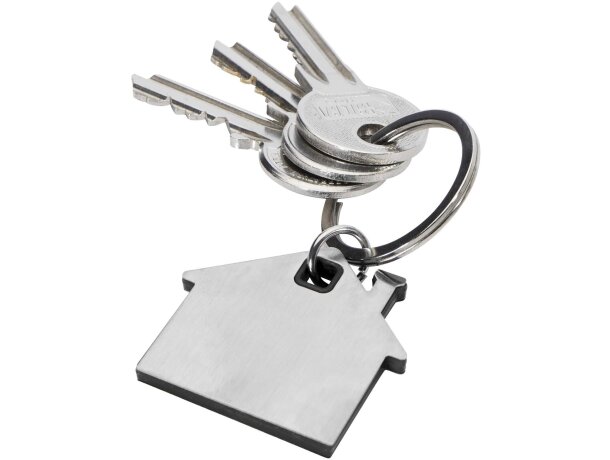 Llavero con forma de casa Nook en acero inoxidable esmerilado Negro intenso detalle 4