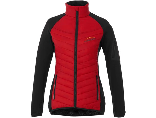 Chaqueta aislante híbrida mujer Banff con tejido repelente Rojo detalle 1