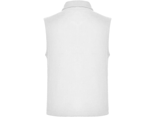 Chaleco forro polar unisex Bellagio Roly con cremallera y bolsillos Blanco detalle 2