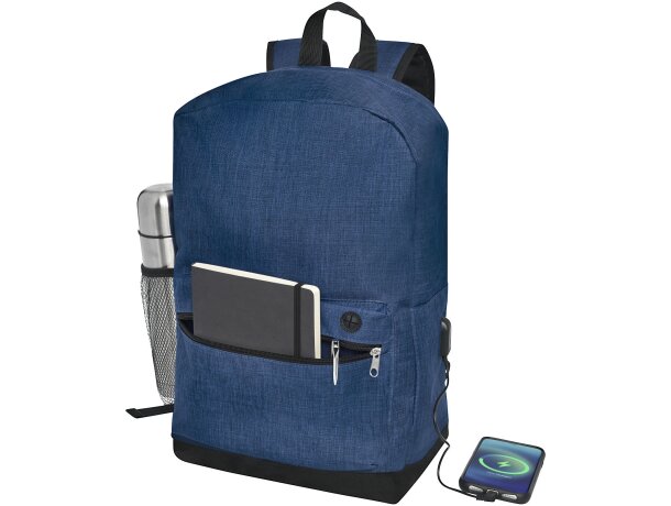 Mochila para ordenador 15,6 poliéster con salida USB Hoss Azul marino detalle 15