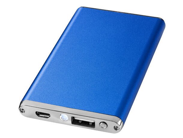 Batería portátil de 2200mah en aluminio personalizada azul medio Batería portátil de 2200mah en aluminio personalizada azul medio