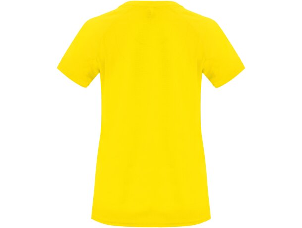 Camiseta deportiva manga corta mujer Bahrain Roly técnica Amarillo detalle 10