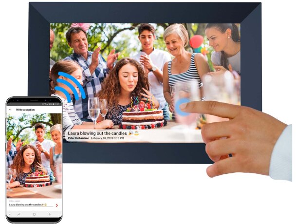 Marco de fotos digital wifi Prixton Prado Frameo 10 pulgadas Negro intenso detalle 3