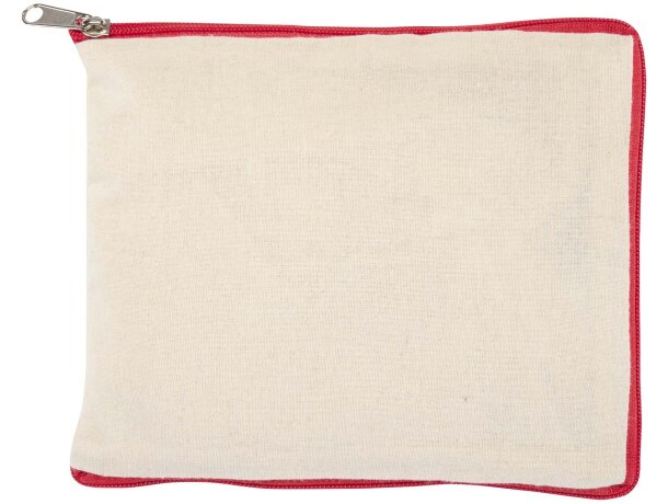 Bolsa tote Sierra 12L algodón reciclado certificado GRS Natural/rojo detalle 15