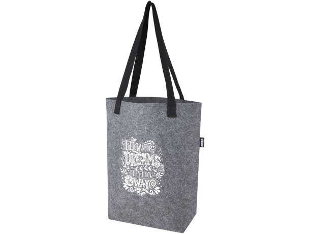 Bolsa tote de fieltro reciclado certificado GRS Felta Gris medio detalle 1