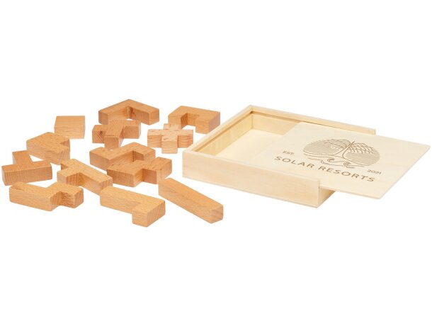 Rompecabezas de madera certificado FSC Bark 14 piezas Natural detalle 1