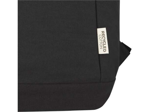 Mochila antirrobo Joey 18L portátil 15,6 lona reciclada GRS Negro intenso detalle 7