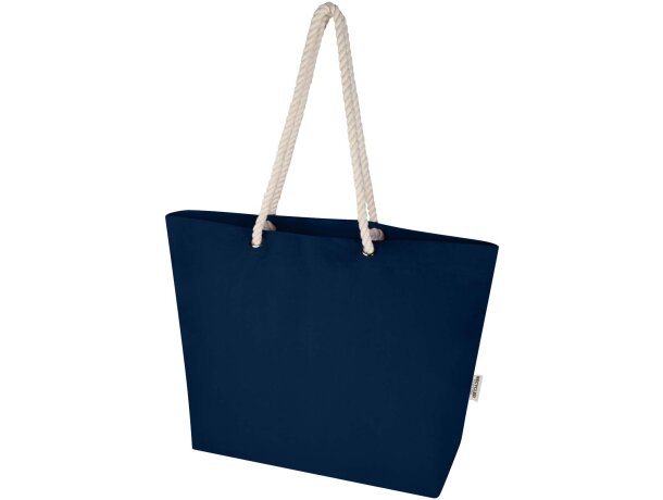 Bolsa tote de playa algodón reciclado certificado GRS Florida Natural/blanco detalle 24