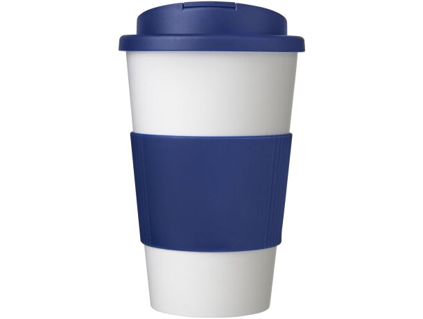 Americano® vaso 350 ml con agarre y tapa antigoteo Blanco/azul detalle 2