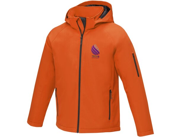 Chaqueta softshell acolchada para hombre Notus con capucha Naranja detalle 6