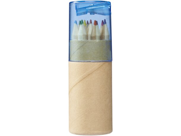 Set de 12 lápices de colores con sacapuntas Hef Azul detalle 2