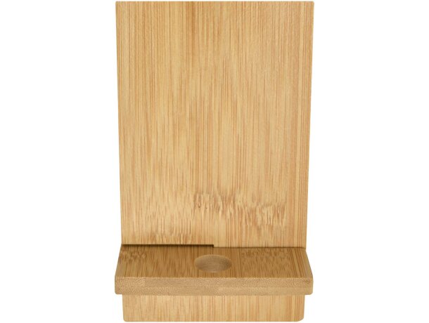 Soporte bambú desmontable Ceibo con hueco cable certificado FSC Madera detalle 2