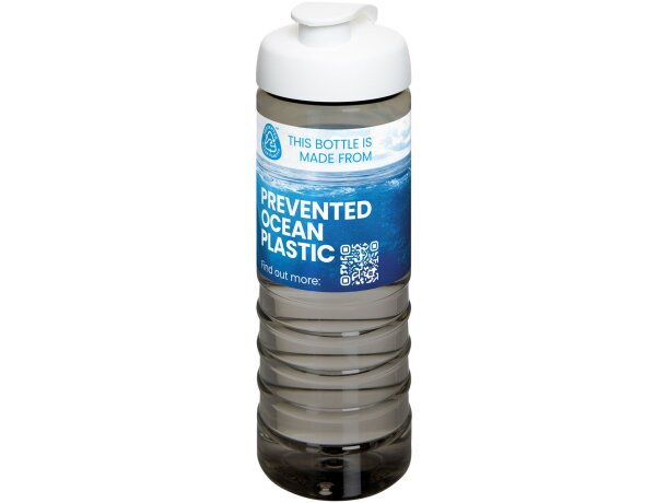 Bidón deportivo H2O Active Eco Treble con plástico reciclado Carbón/blanco detalle 4