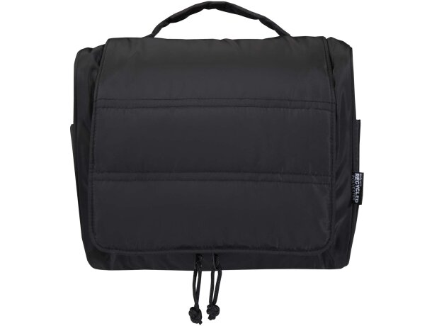 Neceser colgante Puffer de 8L con poliéster reciclado certificado GRS Negro intenso detalle 2