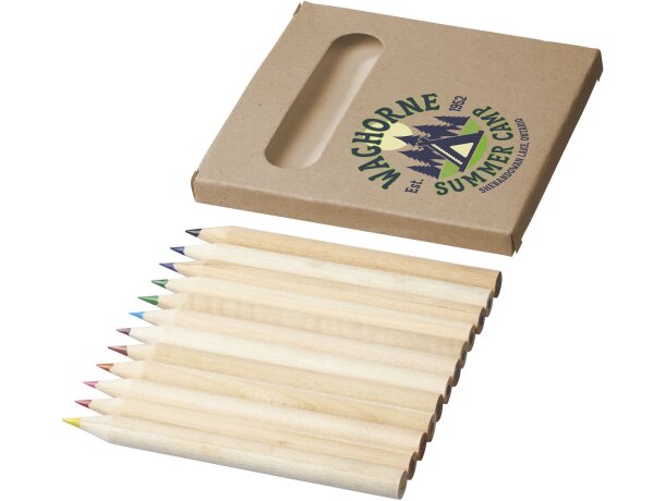 Set para colorear de 12 piezas Artemaa en madera de álamo Natural detalle 1