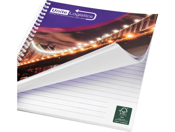 Cuaderno con espiral A4 Desk-Mate personalizable corporativo Blanco detalle 4