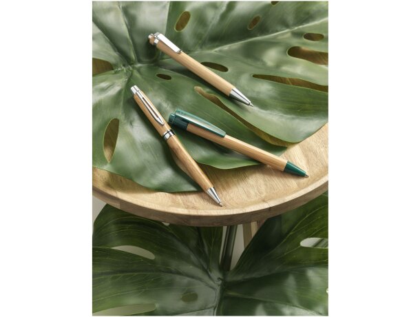 Bolígrafo de bambú con clip Natural detalle 1