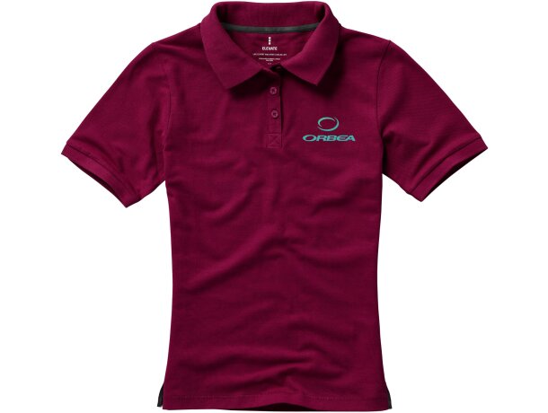 Polo de mujer barato en algodón 200 g/m2 Elevate Life Calgary Burdeos detalle 16