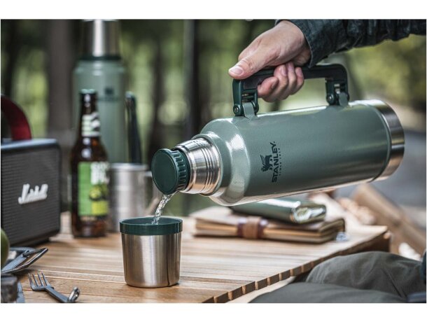 Bidón Stanley Classic 1000ml con aislamiento térmico 24h Verde bosque detalle 4