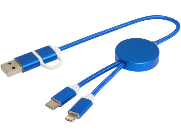 Cable 5 en 1 Alasia aluminio reciclado carga rápida Azul real detalle 26