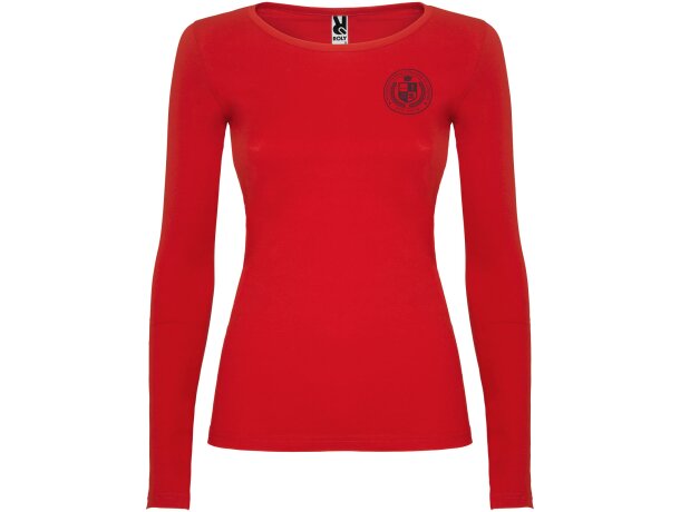 Camiseta manga larga mujer algodón 100% Roly Extreme Rojo detalle 29