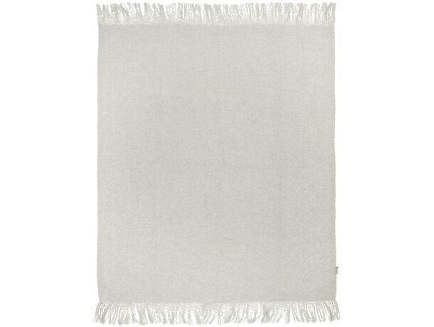 Manta sostenible Ivy de mohair y RPET con certificación GRS Gris claro detalle 9