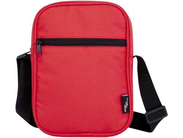 Bandolera reciclada certificada GRS Byron con cremallera Rojo detalle 28