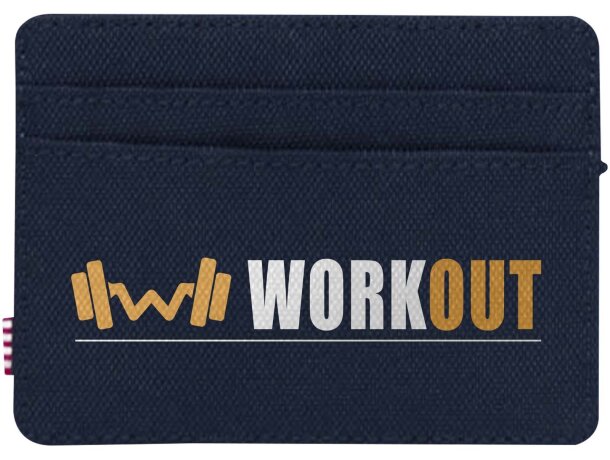 Tarjetero RFID reciclado Herschel Charlie con bloqueo seguridad Azul marino detalle 3