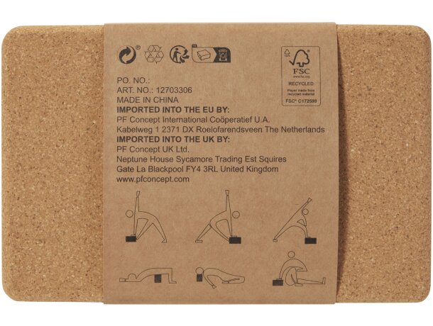 Bloque yoga corcho natural Trikona con superficie antideslizante Natural detalle 3