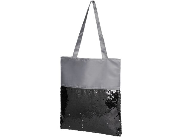 Bolsa Tote con lentejuelas “Mermaid” Gris/negro intenso detalle 4