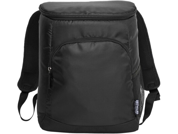Mochila isotérmica reciclada 18 latas certificación GRS Negro intenso detalle 2