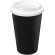 Vaso de plástico con tapa de rosca polipropileno reciclado 350ml Negro intenso/blanco
