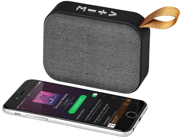 Altavoz Bluetooth Fashion con rejilla de tela tejida Gris detalle 10