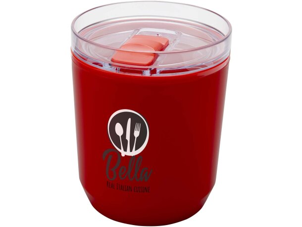 Vaso de doble pared Hudson 180ml plástico reciclado Rojo detalle 11