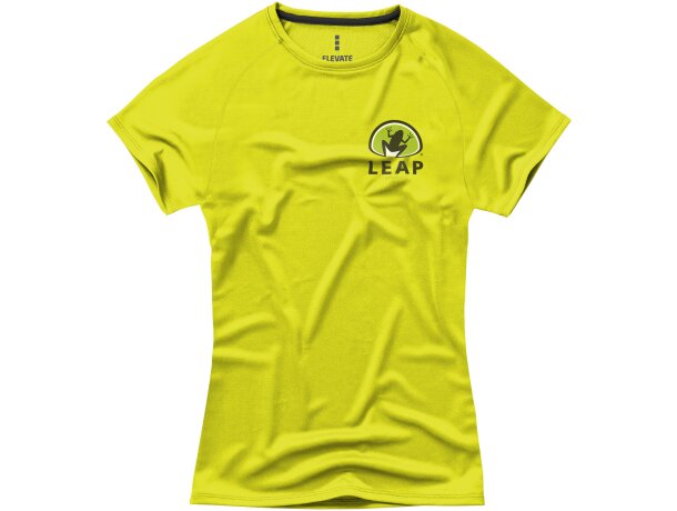 Camiseta manga corta de mujer niagara de Elevate 135 gr Amarillo neón detalle 11