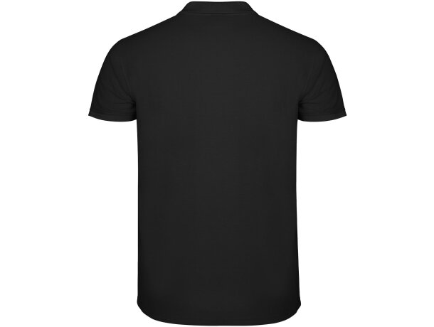 Polo manga corta hombre Star Roly 100% algodón piqué 200 g/m² Negro intenso detalle 6