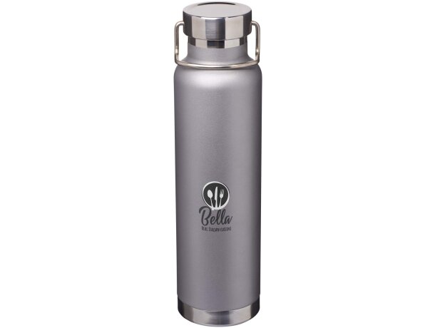 Botella Thor 650ml acero inoxidable reciclado certificado RCS Gris detalle 19