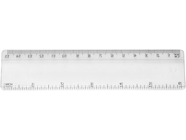 Regla de plástico Renzo 15 cm con doble escala personalizable Transparente claro detalle 24
