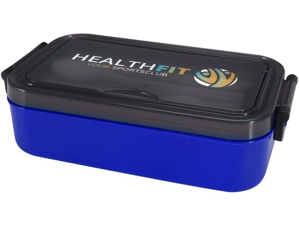 Fiambrera Snappy 1000 ml con cubiertos integrados en tapa Azul detalle 9