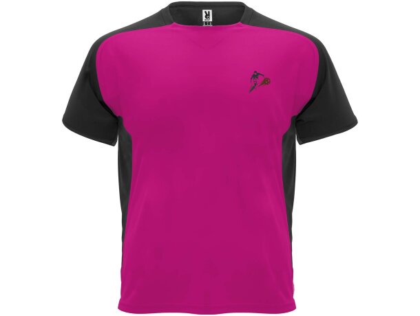 Camiseta deportiva Bugatti Roly cool fit unisex Rosa fucsia/negro intenso detalle 13